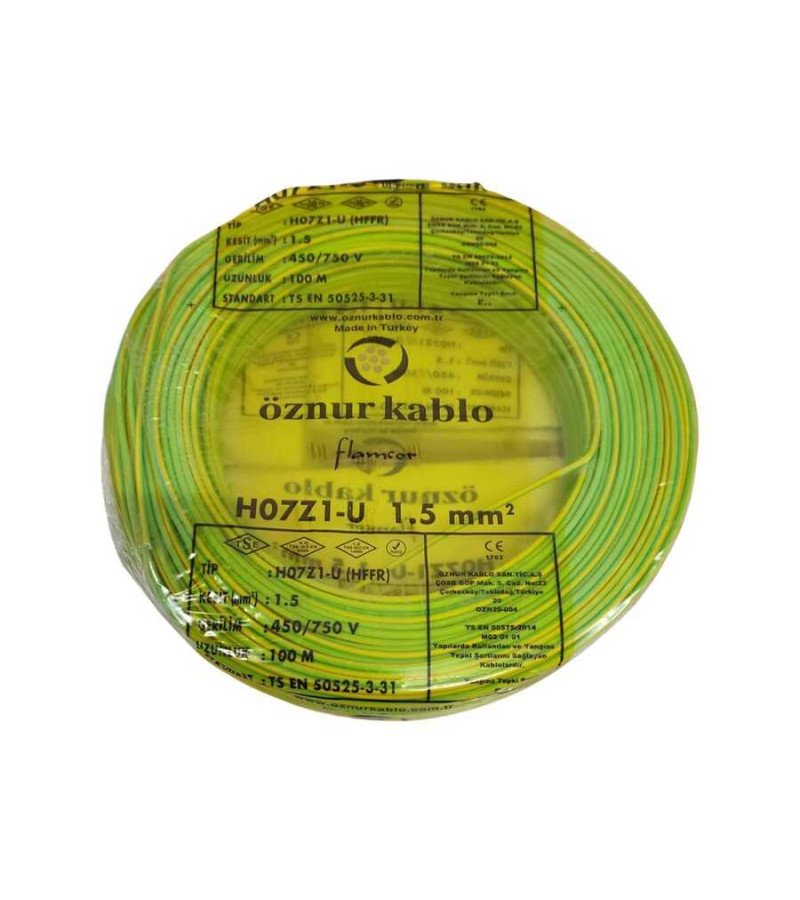 1,5'Luk Nya Kablo Sarı-Yeşil