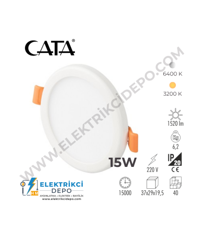 CATA Plus Sıva Altı Led Panel 15w Beyaz ve Gün Işığı - BEYAZ KASA