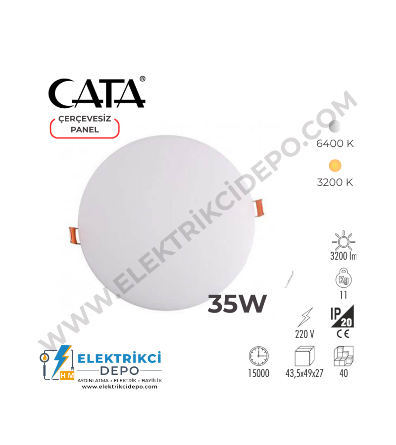 CATA X-Plus Led Panel 35w Beyaz ve Gün Işığı - BEYAZ KASA