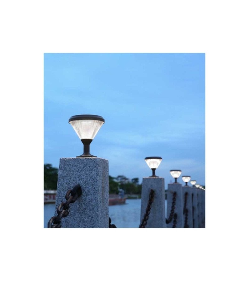 ACK 6500K Beyaz Yuvarlak Solar Led Bahçe Armatürü