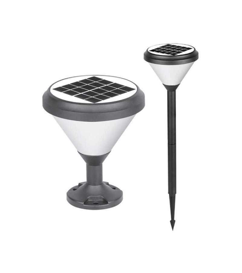 ACK 6500K Beyaz Yuvarlak Solar Led Bahçe Armatürü